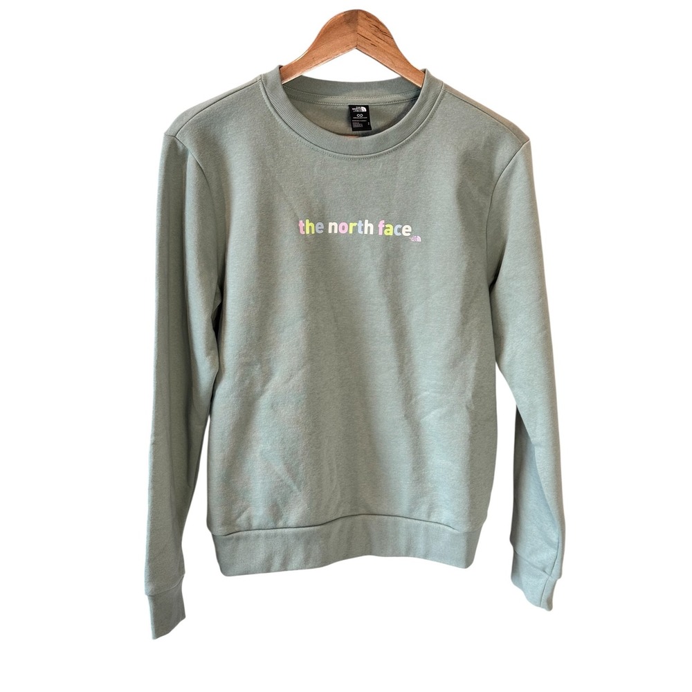 Women's The North Face Evolution Graphic Crewneck Sweater Sage Green Small NWT